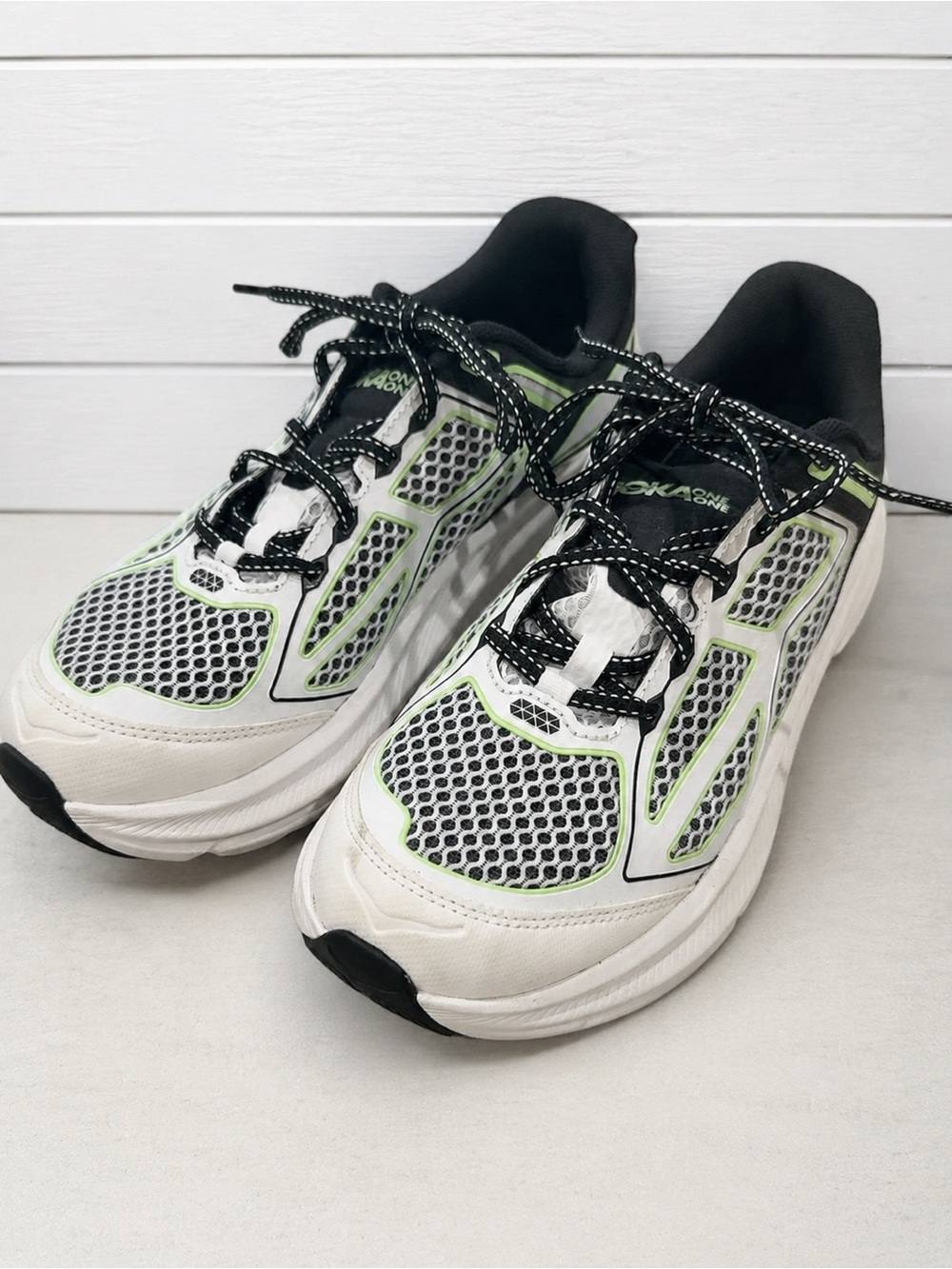 Hoka size 10 ladies White & Green shoes